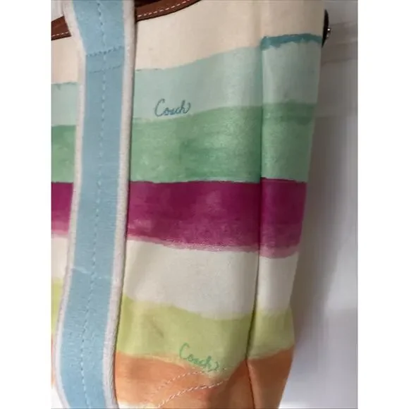 Coach Y2K Water Color Hampton tote canvas hand shoulder Bag Purse 10067 - Picture 2 of 16